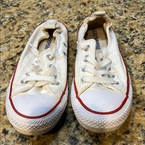 Converse White and Red Canvas Sneakers Classic Style